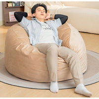 Luxurious 4-Foot Velvet Bean Bag Chair with Soft Fur and Memory Foam for Adults Plush Lazy Sofa with Removable Fluffy Sponge