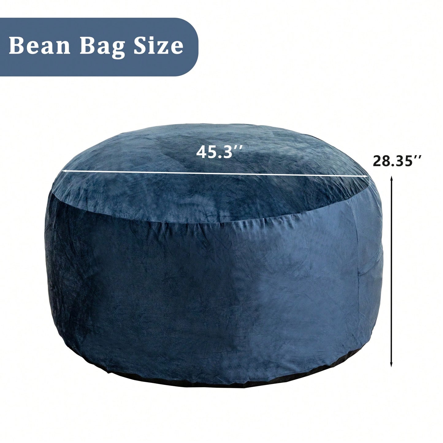 Luxurious 4-Foot Velvet Bean Bag Chair with Soft Fur and Memory Foam for Adults Plush Lazy Sofa with Removable Fluffy Sponge