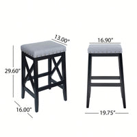 Set Of 2, Elegant Modern Saddle Barstool With Comfortable Cushion And Stylish Design For Kitchen Or Home Bar