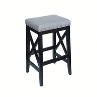 Set Of 2, Elegant Modern Saddle Barstool With Comfortable Cushion And Stylish Design For Kitchen Or Home Bar