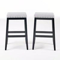 Set Of 2, Elegant Modern Saddle Barstool With Comfortable Cushion And Stylish Design For Kitchen Or Home Bar