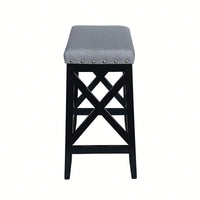 Set Of 2, Elegant Modern Saddle Barstool With Comfortable Cushion And Stylish Design For Kitchen Or Home Bar