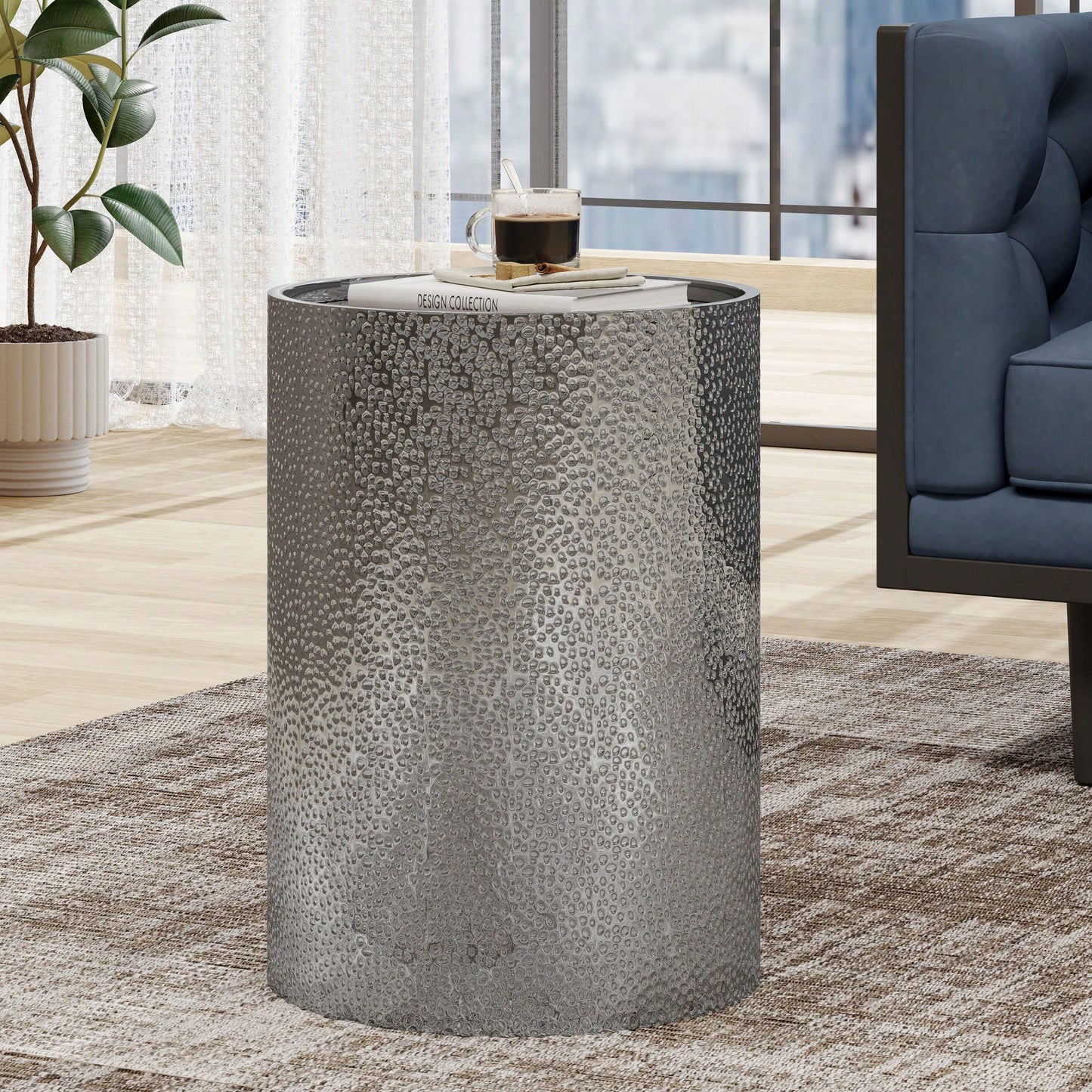 Modern Minimalist Metal Side Table For Living Room And Bedroom Decor