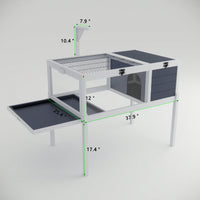 Wooden Tortoise Habitat With Detachable Legs, Waterproof Tray, Light Support And Large Observation Window For Small Reptiles