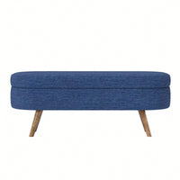 Ottoman Storage Bench With Rubber Wood Legs Stylish And Functional Furniture Solution