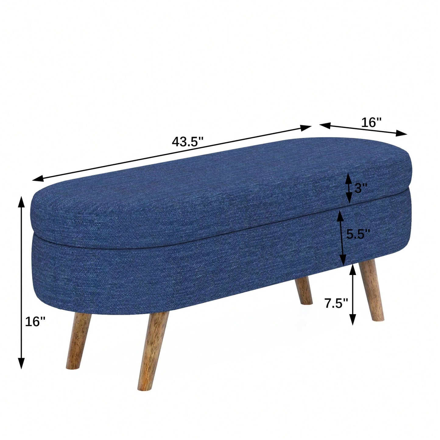 Ottoman Storage Bench With Rubber Wood Legs Stylish And Functional Furniture Solution