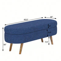 Ottoman Storage Bench With Rubber Wood Legs Stylish And Functional Furniture Solution