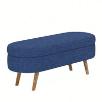 Ottoman Storage Bench With Rubber Wood Legs Stylish And Functional Furniture Solution