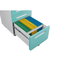 3 Drawer Mobile File Cabinet Under Desk Versatile Storage for Legal Letter A4 Files 5 Wheel Anti-Tilt Cold Rolled Steel Waterproof Design