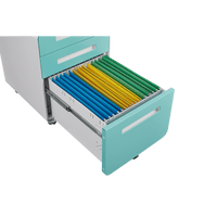 3 Drawer Mobile File Cabinet Under Desk Versatile Storage for Legal Letter A4 Files 5 Wheel Anti-Tilt Cold Rolled Steel Waterproof Design