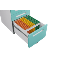 3 Drawer Mobile File Cabinet Under Desk Versatile Storage for Legal Letter A4 Files 5 Wheel Anti-Tilt Cold Rolled Steel Waterproof Design