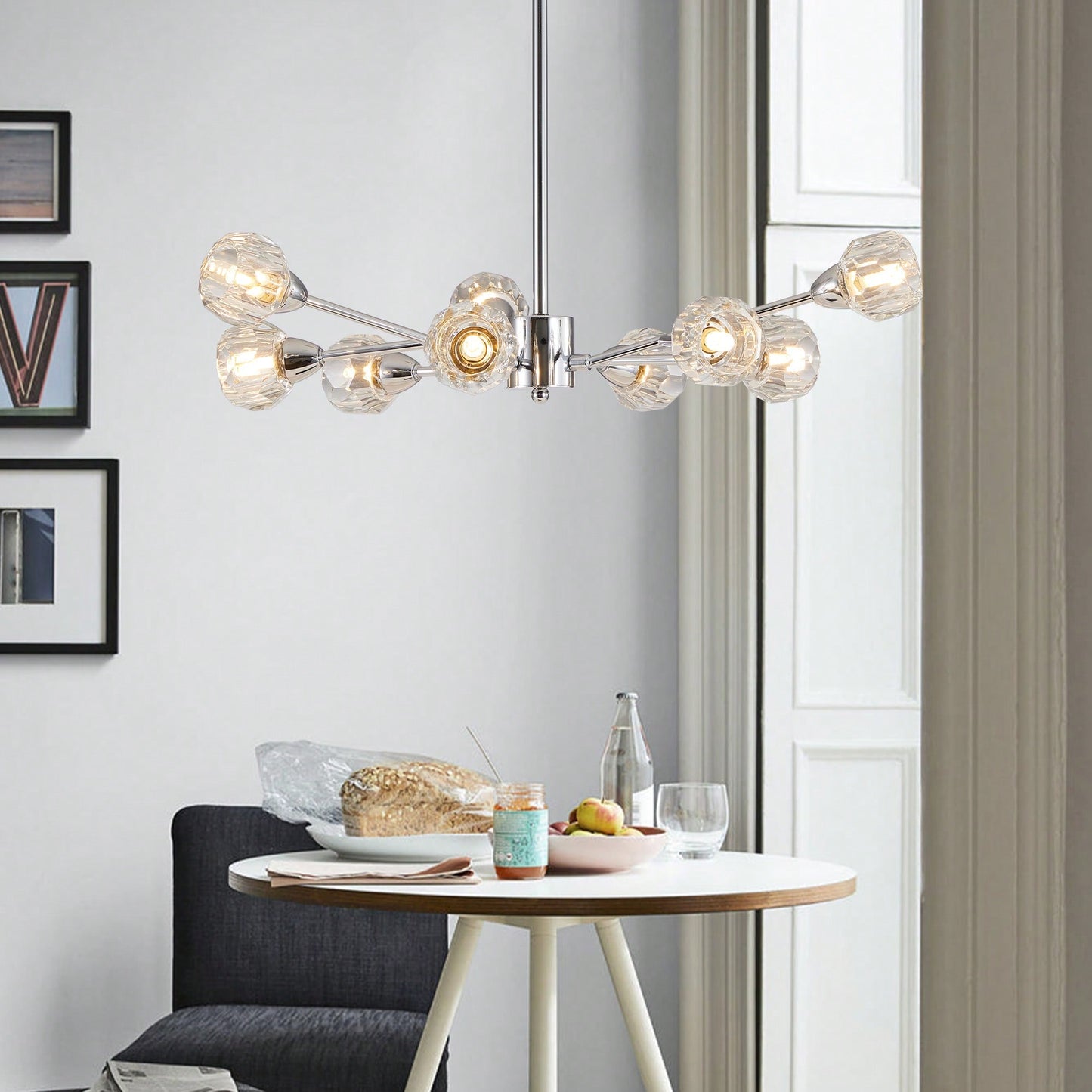 Elegant 9-Light Golden Crystal Chandelier For Living Room Dining Room Bedroom Kitchen Lighting Fixtures