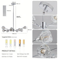 Elegant 9-Light Golden Crystal Chandelier For Living Room Dining Room Bedroom Kitchen Lighting Fixtures