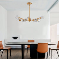 Elegant 9-Light Golden Crystal Chandelier For Living Room Dining Room Bedroom Kitchen Lighting Fixtures