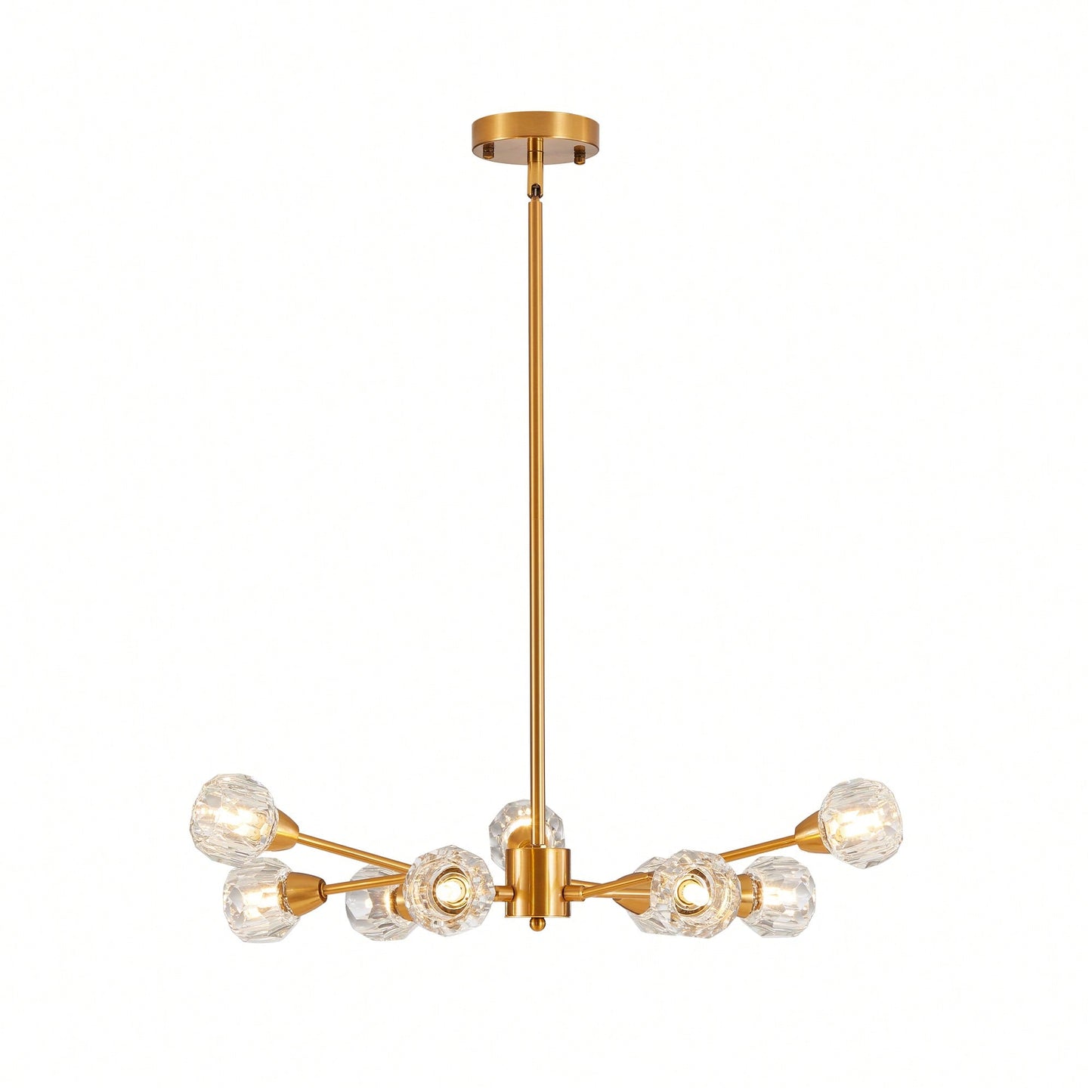 Elegant 9-Light Golden Crystal Chandelier For Living Room Dining Room Bedroom Kitchen Lighting Fixtures