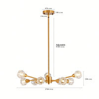 Elegant 9-Light Golden Crystal Chandelier For Living Room Dining Room Bedroom Kitchen Lighting Fixtures