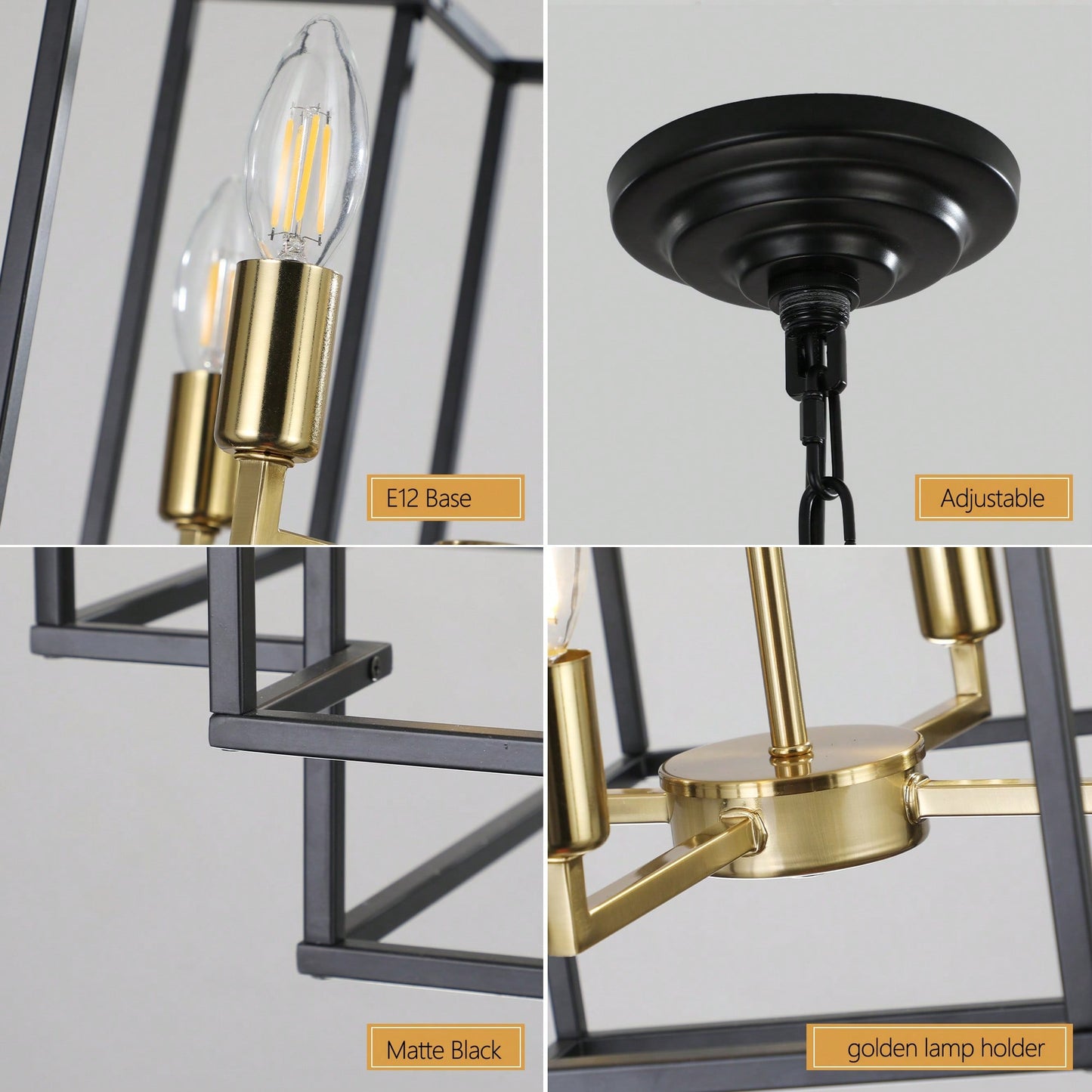 8-Light Black Tiered Lantern Pendant Chandelier Industrial Farmhouse Hanging Light Fixture
