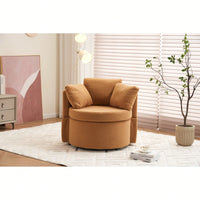 Swivel And Storage Chair With Back Cushion For Living Room