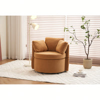 Swivel And Storage Chair With Back Cushion For Living Room