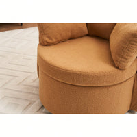 Swivel And Storage Chair With Back Cushion For Living Room