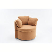 Swivel And Storage Chair With Back Cushion For Living Room