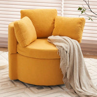 Swivel And Storage Chair With Back Cushion For Living Room