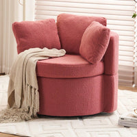 Swivel And Storage Chair With Back Cushion For Living Room