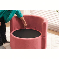 Swivel And Storage Chair With Back Cushion For Living Room