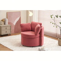 Swivel And Storage Chair With Back Cushion For Living Room