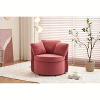 Swivel And Storage Chair With Back Cushion For Living Room