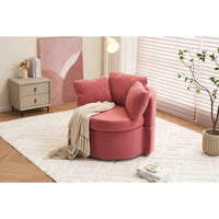 Swivel And Storage Chair With Back Cushion For Living Room