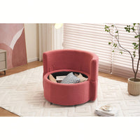 Swivel And Storage Chair With Back Cushion For Living Room