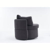 Swivel And Storage Chair With Back Cushion For Living Room