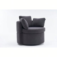 Swivel And Storage Chair With Back Cushion For Living Room