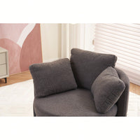 Swivel And Storage Chair With Back Cushion For Living Room