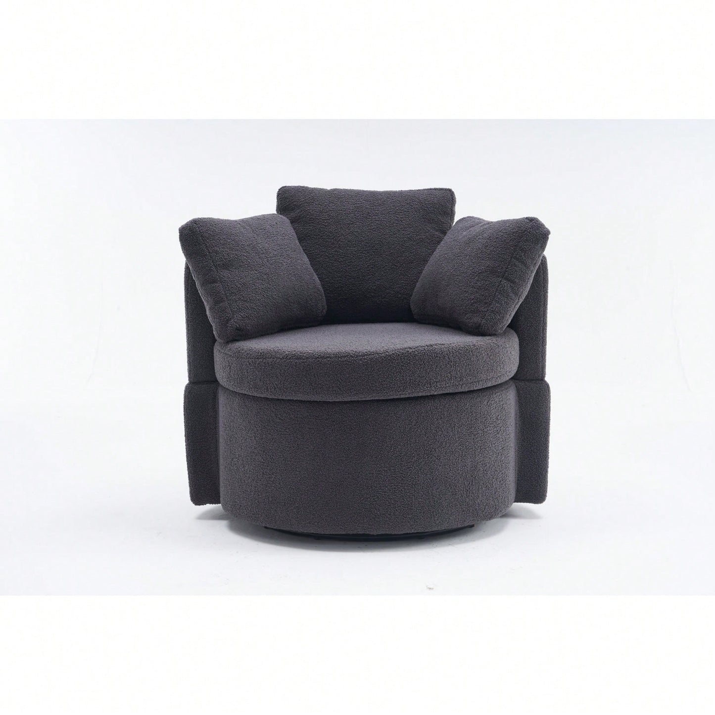 Swivel And Storage Chair With Back Cushion For Living Room