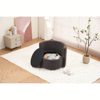 Swivel And Storage Chair With Back Cushion For Living Room