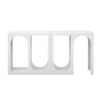 Modular Entryway Console Table With Rectangular And Curved Design For Customizable Arrangements In Study, Entrance, And Living Room