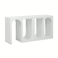 Modular Entryway Console Table With Rectangular And Curved Design For Customizable Arrangements In Study, Entrance, And Living Room