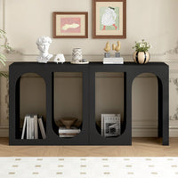 Modular Entryway Console Table With Rectangular And Curved Design For Customizable Arrangements In Study, Entrance, And Living Room