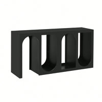 Modular Entryway Console Table With Rectangular And Curved Design For Customizable Arrangements In Study, Entrance, And Living Room