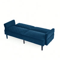 Tufted Convertible Futon Couch With Adjustable Armrests For Small Spaces And Apartments