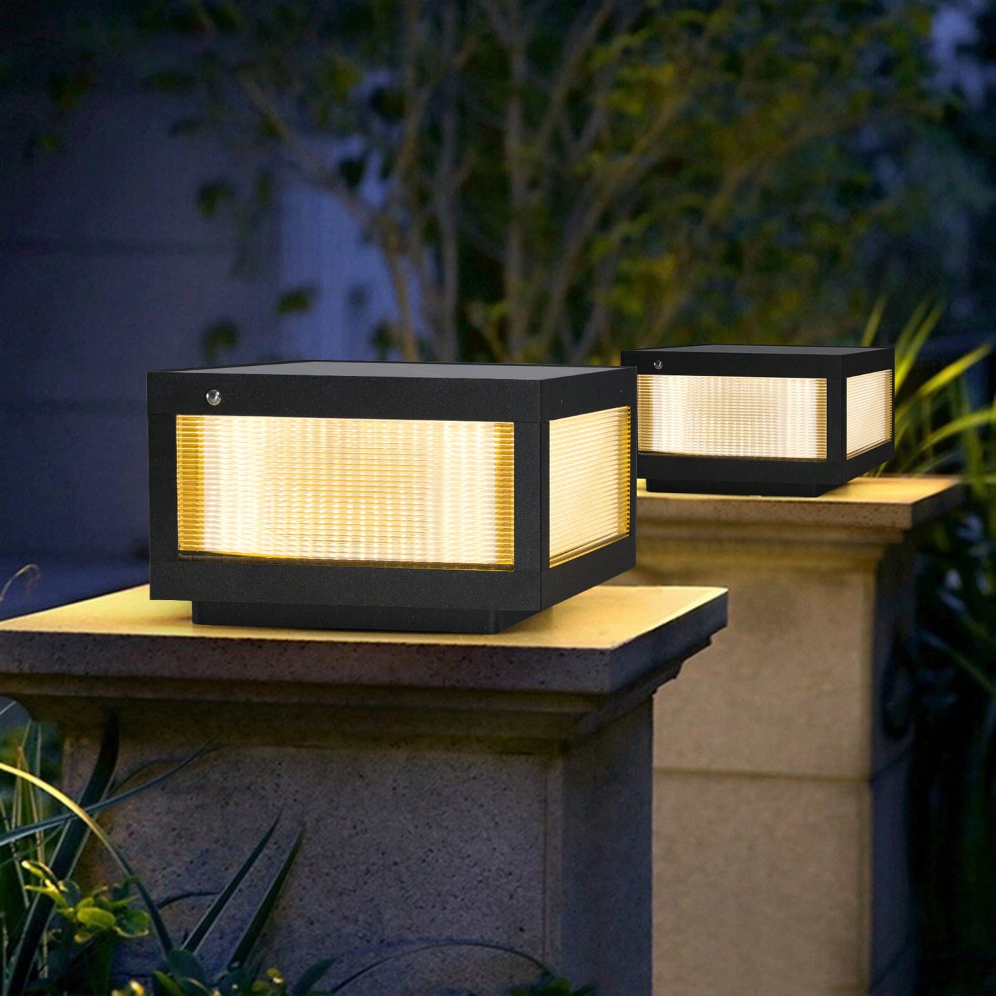 Dimmable Solar Wall Lamp Set With LED Lights For Outdoor Garden And Patio Lighting