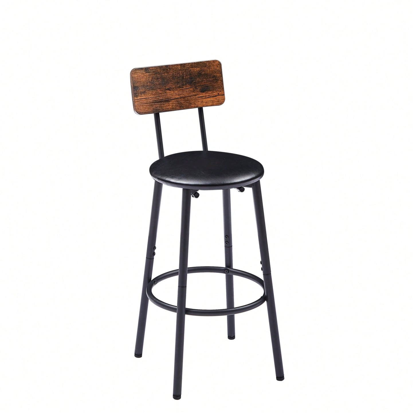 Bar Table Set With 2 PU Soft Seat Bar Stools And Backrest 43.31 Inch Long 15.75 Inch Wide 35.43 Inch High