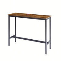 Bar Table Set With 2 PU Soft Seat Bar Stools And Backrest 43.31 Inch Long 15.75 Inch Wide 35.43 Inch High