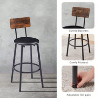 Bar Table Set With 2 PU Soft Seat Bar Stools And Backrest 43.31 Inch Long 15.75 Inch Wide 35.43 Inch High