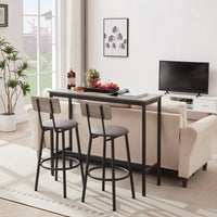 Bar Table Set With 2 PU Soft Seat Bar Stools And Backrest 43.31 Inch Long 15.75 Inch Wide 35.43 Inch High