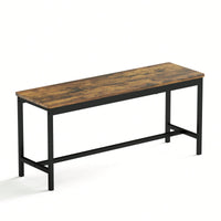 Industrial Rustic Dining Table Set With 2 Benches And Chairs For Kitchen Breakfast Living Room Party Room