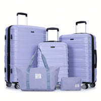 Expandable 5-Piece Hard Shell Luggage Set With TSA Lock And Spinner Wheels Lightweight Travel Bags For Men And Women