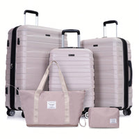 Expandable 5-Piece Hard Shell Luggage Set With TSA Lock And Spinner Wheels Lightweight Travel Bags For Men And Women